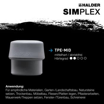                                             SIM­PLEX-Vor­schlag­häm­mer TPE-soft / TPE-mid; mit Tempergussgehäuse und Hickorystiel
 IM0014711 Foto ArtGrp Zusatz de
