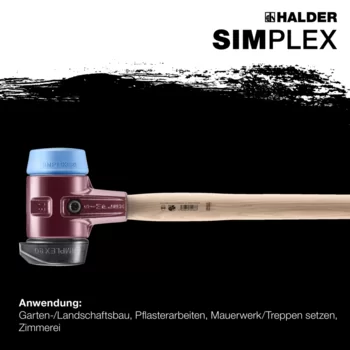                                             SIM­PLEX-Vor­schlag­häm­mer Gummikomposition, mit Standfuß / TPE-soft; mit Tempergussgehäuse und Hickorystiel
 IM0014857 Foto ArtGrp Zusatz de
