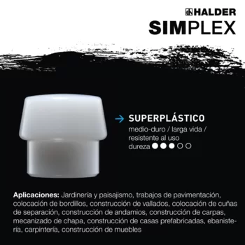                                             Mar­ti­llos SIM­PLEX de bocas blan­das TPE-blando / super plástico; con carcasa de aluminio y mango de madera de alta calidad
 IM0016130 Foto ArtGrp Zusatz es

