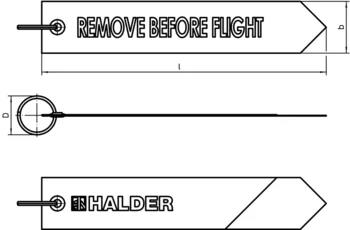                                             Warn­fah­nen mit Schriftzug "Remove Before Flight"
 IM0012912 Zeichnung
